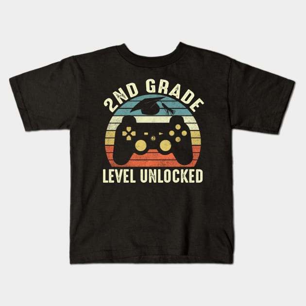 2nd Grade Level Unlocked Funny Gamer Shirt Back To School Video Gamer Kids T-Shirt by FONSbually